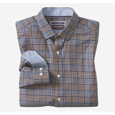 Johnston & Murphy Men's Non-Iron Dress Shirt - Tan Multi Glen Plaid - Size 3XL - Regular