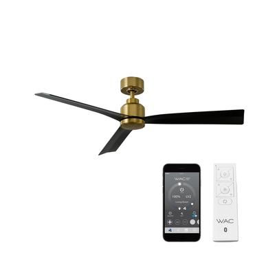 Wac Lighting Smart Fans Clean 52 in Indoor or Outdoor Smart Home Ceiling Fan - Soft Brass/Matte Black
