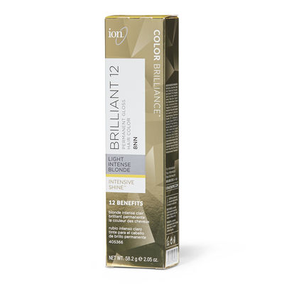 Ion 8NN Light Intense Blonde Brilliant 12 Permanent Gloss Hair Color 2.05 Oz