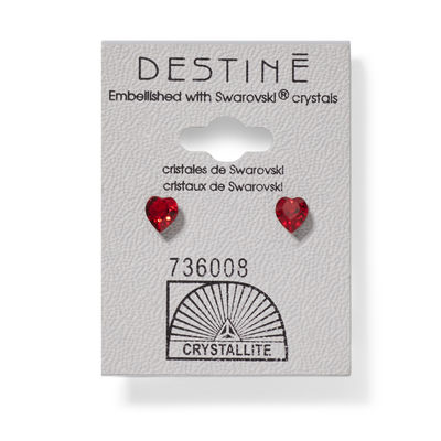 Crystallite Destine Heart-Shaped Austrian Crystal Earrings