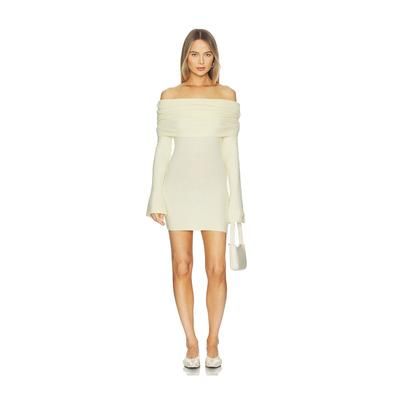 SEROYA Selene Mini Dress in Lemon. - size XS (also in S, M, L)