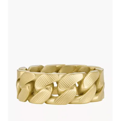 Harlow Linear Texture Chain Gold-Tone Stainless Steel Band Ring JF04699710