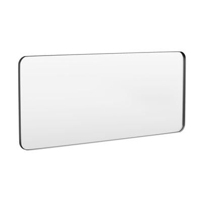 LOVMOR 72 in. W x 32 in. H Tempered Glass Rounded Rectangle Framed Wall-Mounted Bathroom Vanity Mirror in Black one_size | Y-TM7232-B