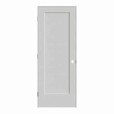 Masonite 30-in x 80-in Primed Solid Core 1-panel Left Hand MDF Single Prehung Interior Door one_size in White | 642246