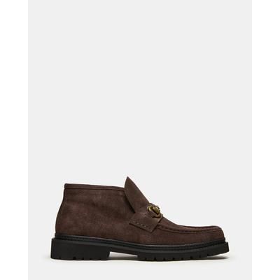 Steve Madden Men's Deputy Ankle Casual Shoes - Chocolate Brown Suede - Size 7 - Rubber