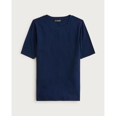 Refined rib elbow-sleeve T-shirt
