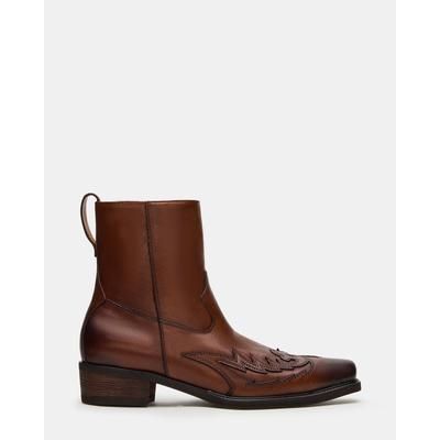 Steve Madden Men's Santana Ankle Boots - Brown - Size 12 - Leather