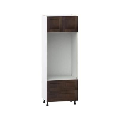 Georgetown 30 in. W x 24 in. D x 84.5 in. H Assembled Double Oven Kitchen Cabinet in Chestnut
