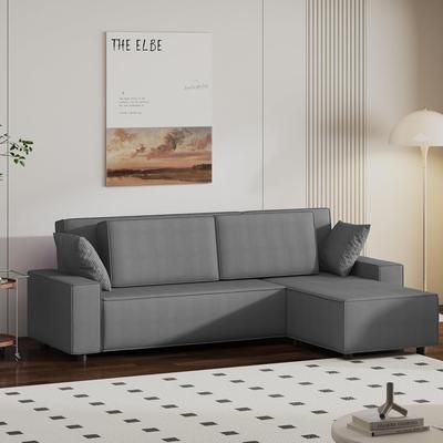 Garvee Corduroy Stripe 96 Inch Large Oversized Sectional Sofa L Shaped Modern Couch with Deep Seat Comfy Sofa Couch for Living Room Apartment Mall