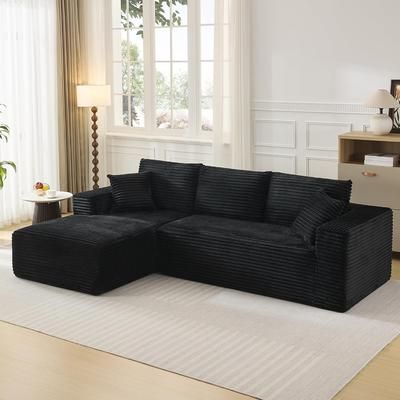 Garvee 108in Cloud Sectional Couch with L-Shape Chaise Modern Modular Sofa with Deep Seat Boneless Cloud Couches for Living Room Bedroom No Assembly