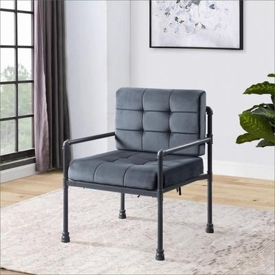 Watnature Light Gray and Tan Brown Cushion Back Upholstered Accent Chair Single Seating for Living Room Bedroom Adults one_size | PFEL8SAM24H3