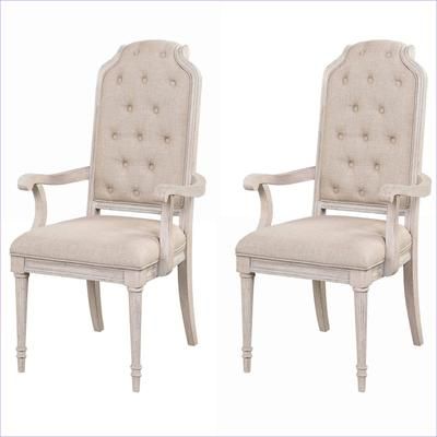 Watnature Beige and Antique Champagne Tufted Back Accent Arm Chairs (Set of 2) for Adults Living Room Bedroom Seating | K3FD8SX9TZIH