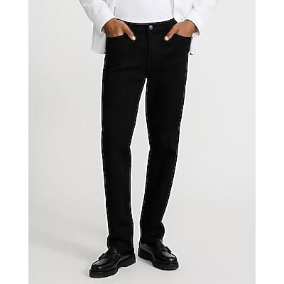 Express Men's Slim Straight Hyper Stretch Jeans in Black, size: W30 L32