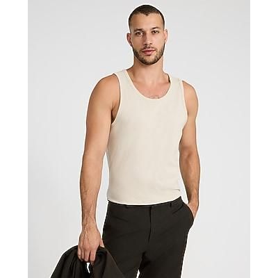 Express Men's Cotton Jersey Crew Neck Tank Top in Neutral Medium