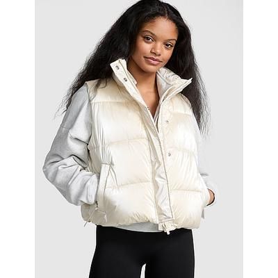 High Shine Marshmallow Puffer Vest, White/ivory, XL - Women's Jackets & Outerwear - PINK