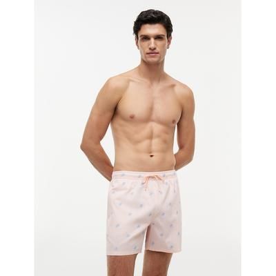 Tommy Hilfiger Men's Script Monogram Striped 5" Swim Trunk - Delicate Peach - S