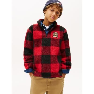 Tommy Hilfiger Boys' Kids' Buffalo Quarter-Zip Sweatshirt - Primary Red - XS