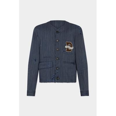 D2 - Ripped and Raw-Cut Kaban, Man, Blue, Size: 46