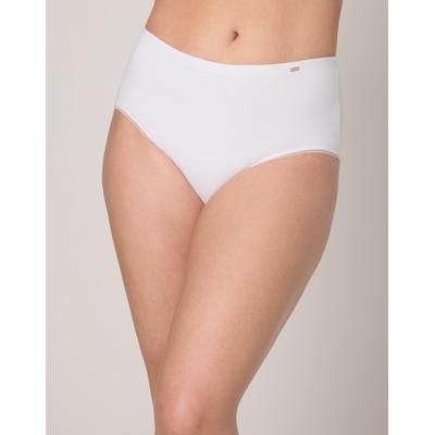Bali Lux Underwear Brief, Light Tummy Support, Cotton-Stretch Essentials, Moisture Wicking White 8 Women's