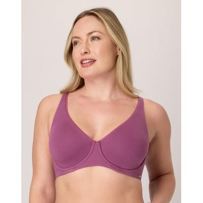 Bali Cotton Collection Underwire Bra, Moisture-Wicking, Convertible Mauve Mood 40C