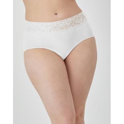 Bali Modern Seamless Lace Trim Brief Underwear White 9 Women's