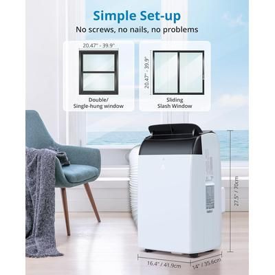 Garvee 3 in-1 Portable Air Conditioners 12000 BTU Portable Ac Cools Built-In Dehumidifier Free Standing Ac With Remote Control Window Mount Exhaust