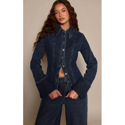 Vintage Dark Blue Vintage Cinch Denim Shirt
