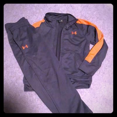 Under Armour Matching Sets | Boys Under Armour Sweatsuit | Color: Gray/Orange | Size: 4tb