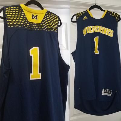 Adidas Shirts | Adidas Michigan Wolverines Jersey | Color: Blue/Yellow | Size: Xl