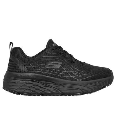 Skechers Women's Work Slip-Resistant Relaxed Fit: Max Cushioning Elite Sneaker | Size 9.0 | Black | Machine Washable