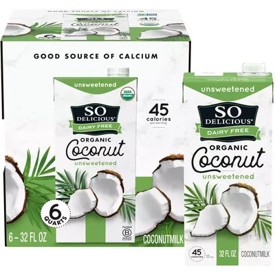 So Delicious Unsweetened Organic Coconut Milk, 32 fl. oz., 6 pk.
