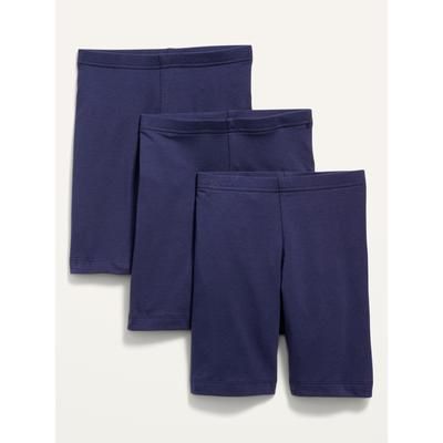 Long Jersey Biker Shorts 3-Pack for Girls
