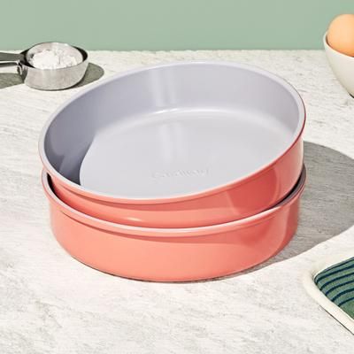 9" Circle Pan Duo In Perracotta | Non-Stick, Non-Toxic, Easy To Clean, Scratch Resistant Ceramic Bakeware | Oven Safe & Durable | Caraway