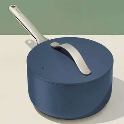 3 QT Sauce Pan In Navy | Non-Stick, Non-Toxic, PFAS-Free Ceramic Pans | Induction-Compatible For Healthy Cooking | Caraway