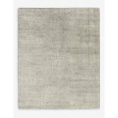 Uma Hand-Knotted Wool Rug, Black and Natural, 2'6" x 8'