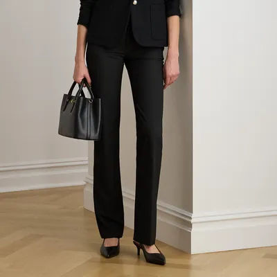 Ralph Lauren Straight-Leg Pant in Black - Size 16