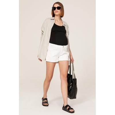 Hudson Gemma Mid-Rise Maternity Shorts White