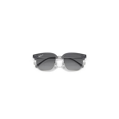Ray-Ban New Clubmaster Kids Sunglasses Silver Frame Grey Lenses Polarized 47-17