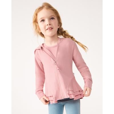Mauve Blush Peplum Hoodie - 2T