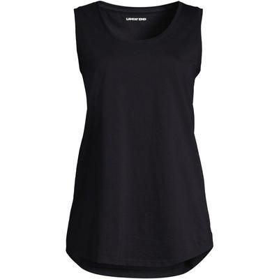Women's Supima Cotton Scoop Neck Tunic Tank Top - Black - M