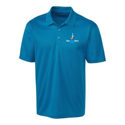 CLIQUE by Cutter & Buck Men's Extra Big Logo Spin Eco Pique Polo Shirt - Ocean Blue - 4XL