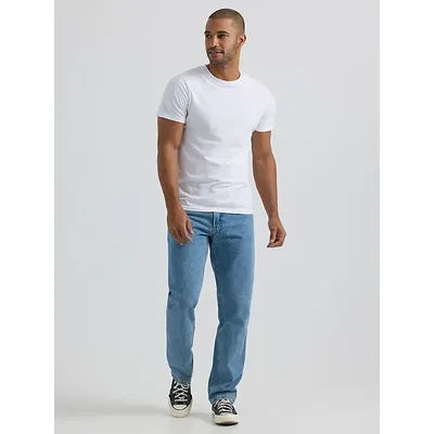 Lee Regular Fit Straight Leg Jeans Light Stone (Size 34 x 30)