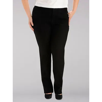 Women’s Lee Instantly Slims Relaxed Fit Straight Leg Jeans Black (Size 26W x 28 Inches (P))