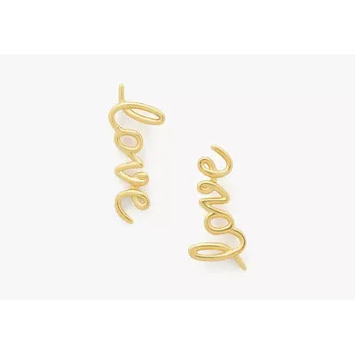 Kate Spade Say Yes Love Earrings, gold