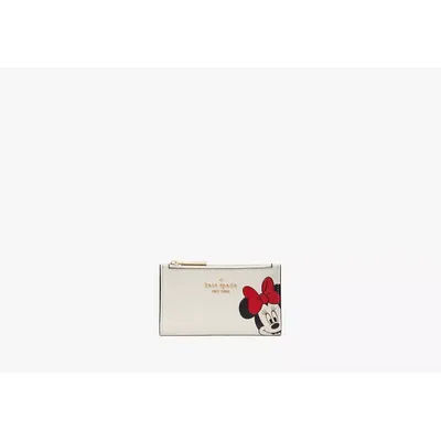 Disney X Kate Spade New York Minnie Small Slim Bifold Wallet, white
