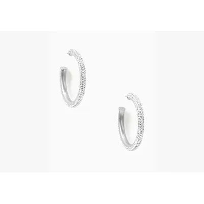 Kate Spade Razzle Dazzle Hoops, silver