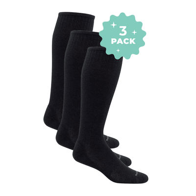 Mens Featherweight 3-Pack | Moderate Graduated Compression M/L Black | Lifestyle Compression by Sockwell Socks