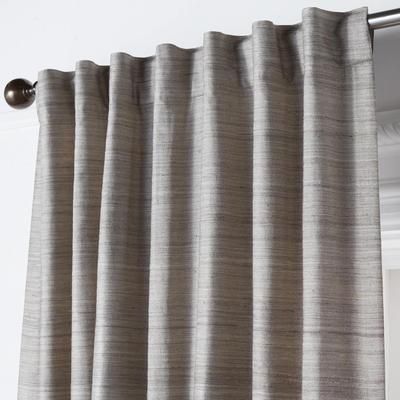 Aiya Silk Grey Curtain | Z Gallerie Modern Design Blackout Curtain | rod pocket/back tab - 84" | 100% Silk, Lining - 60% Polyest