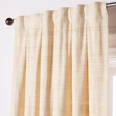 Aiya Silk Natural | Gold | Window Curtains | Z Gallerie | inverted pleat - 108" | Silk