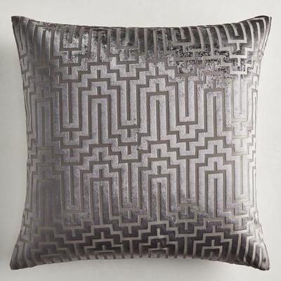 Porter Pillow 24" | Charcoal | Patterned Pillows | Z Gallerie | 24" Sq | 100% Polyester Velvet